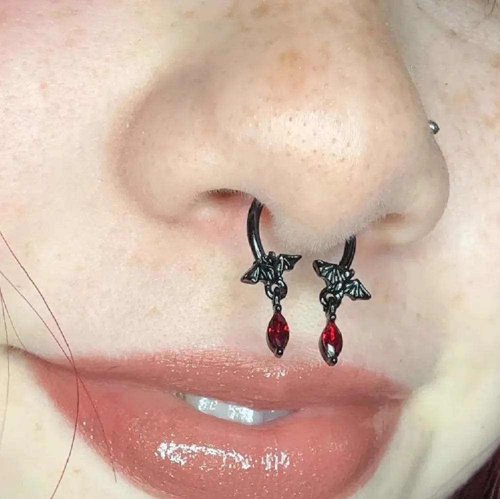 16G Bats Dangle Style Horseshoe Septum Ring