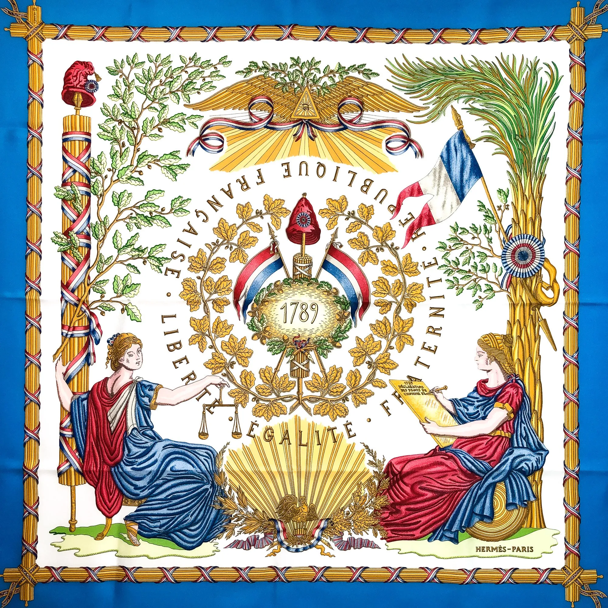 1789 - Republique Francaise Liberte Egalite Fraternite Hermes Silk Scarf NIB