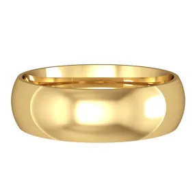 18ct Yellow Gold Classic Court Style Wedding Band - 6mm