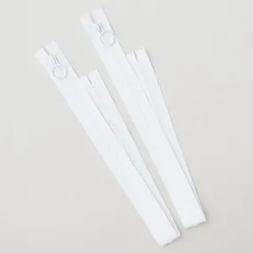 20" Hoop Pull Zipper - White - Two Pack