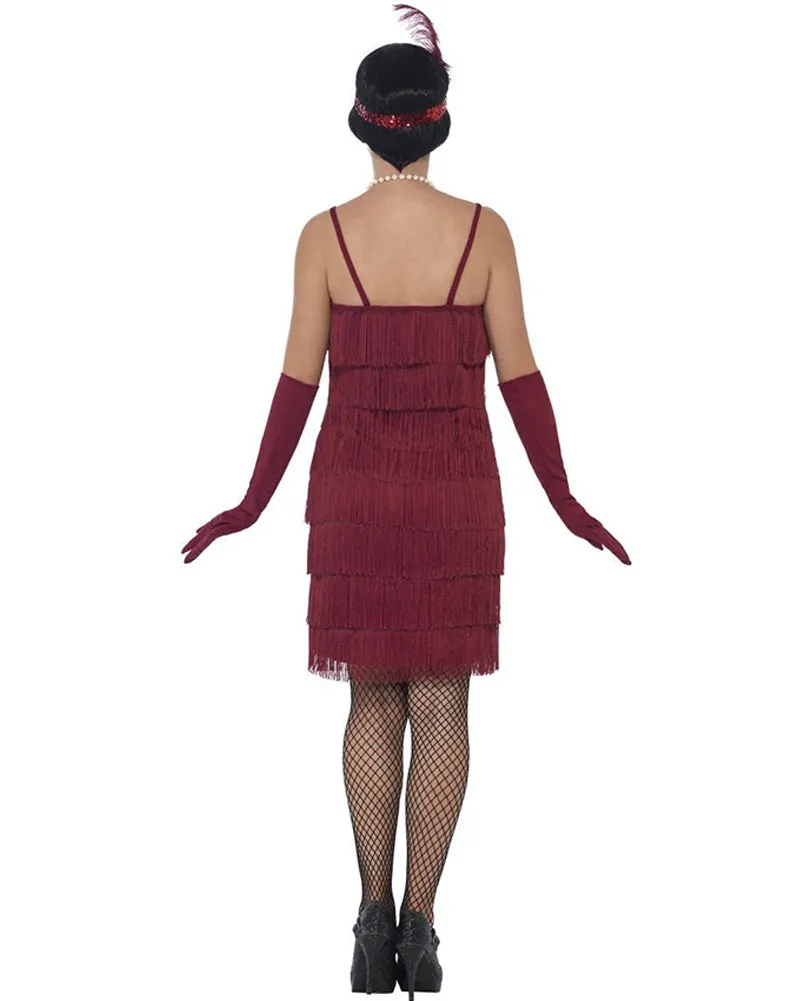 20s Burgundy Red Flapper Womens Costume