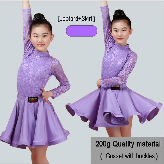 #2295 Girls Latin Dance Ballroom Salsa Tango Leotard And Skirt