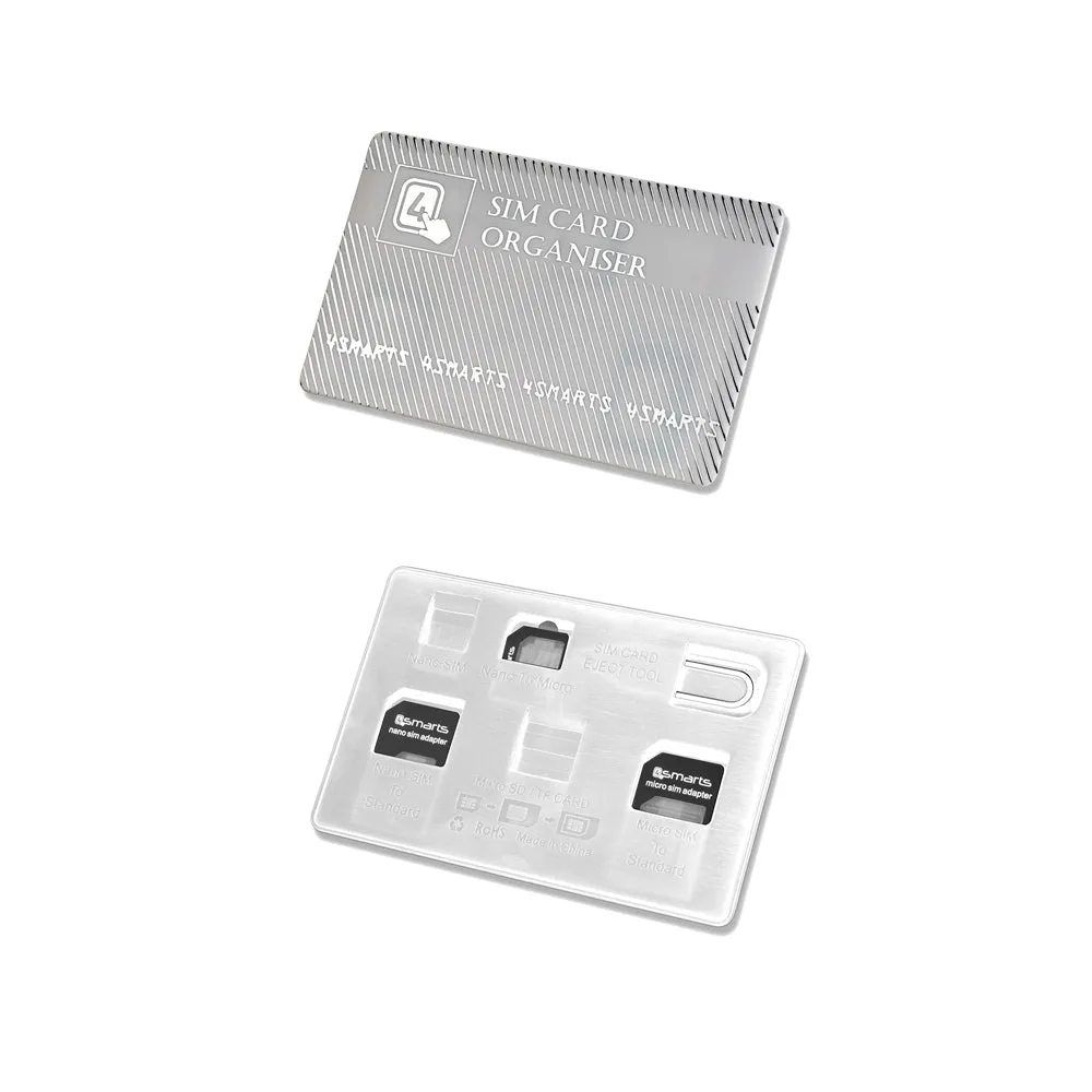 4smarts SIM Card Organiser - Simkort Adapter (Micro Sim   Nano Sim) Hvid