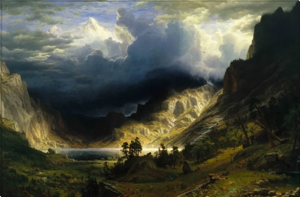 A Storm in the Rocky Mountains Canvas