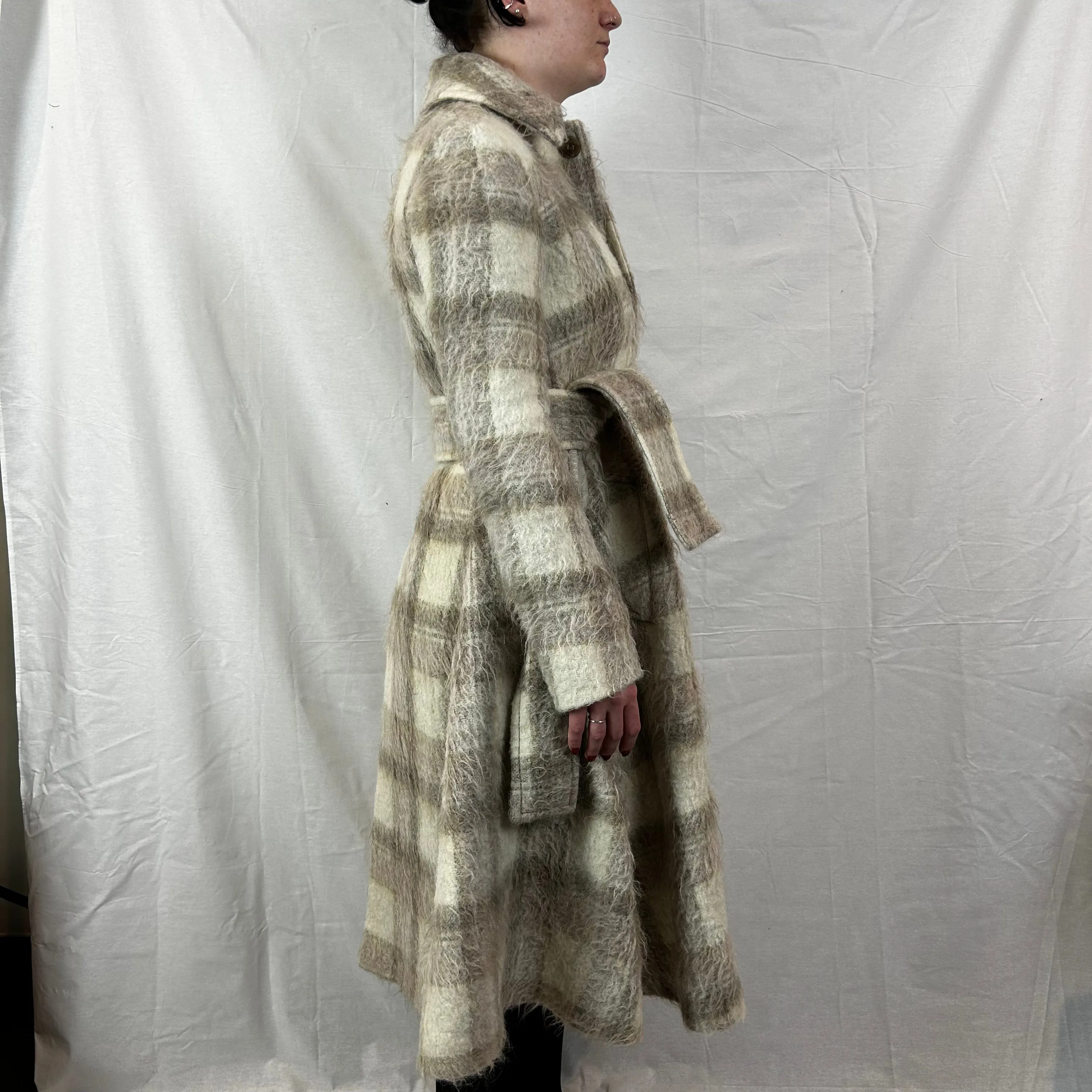 Acne Studios_Cream Check Alpaca & Mohair Belted Coat XXS