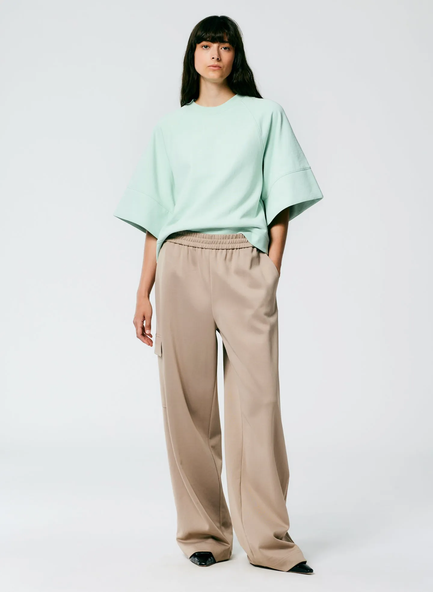 Active Knit Wide Leg Pull On Pant