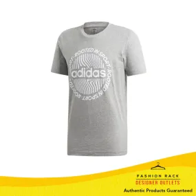 Adidas Circled Graphic Tee Medium Grey Heather / Glow Blue