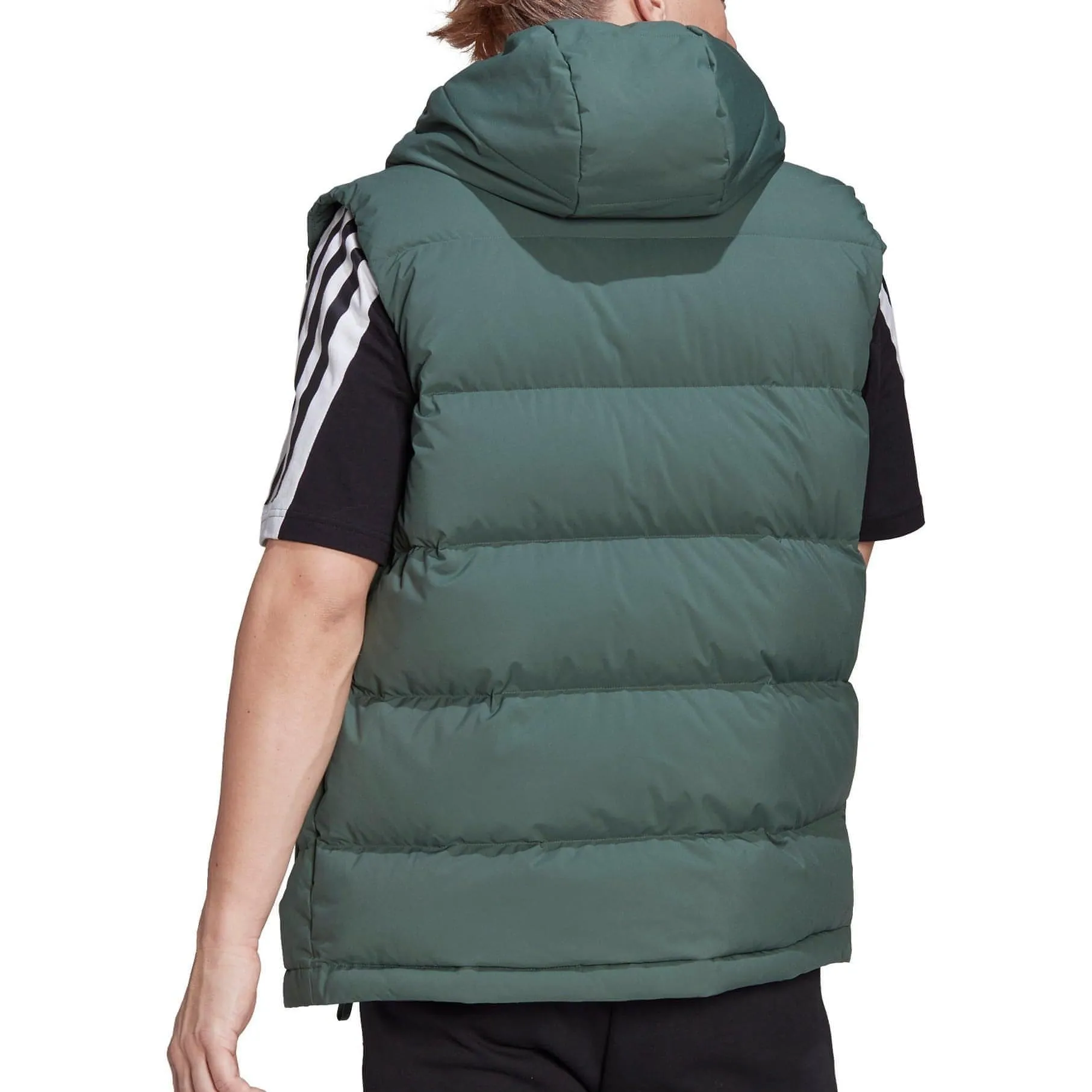 adidas Helionic Hooded Mens Down Gilet - Green