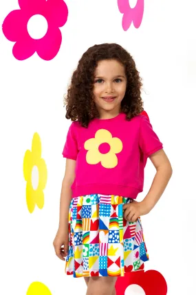 Agatha Ruiz de la Prada Girls Madrid Fushia Printed Dress