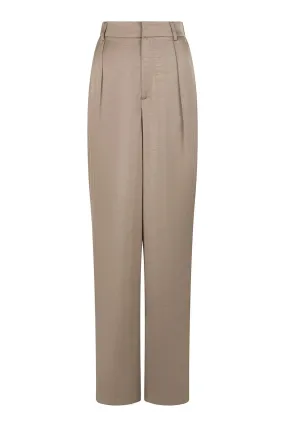 Alessandra Heavy Sateen Pants | Dark Taupe | Bukser fra Neo Noir