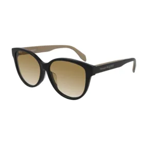 Alexander McQueen Women's Sunglasses Spring Summer Black Yellow Nylon Nylon Shiny AM0303SK 004