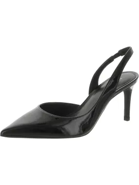 Alina Flex Sling Womens Padded Insole Patent Leather Slingback Heels