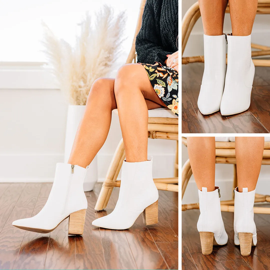 All For The Fun White Booties