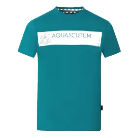 Aquascutum Block Brand Logo Green T-Shirt