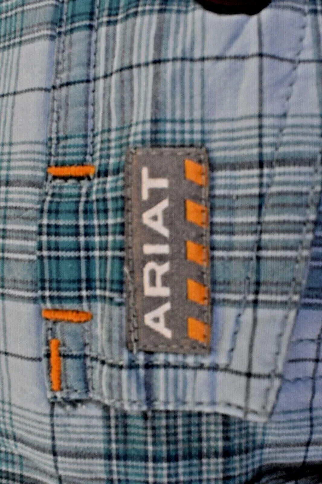 Ariat Women's Shirt Clear Sky Blue Plaid Rebar Long Sleeve (S03)