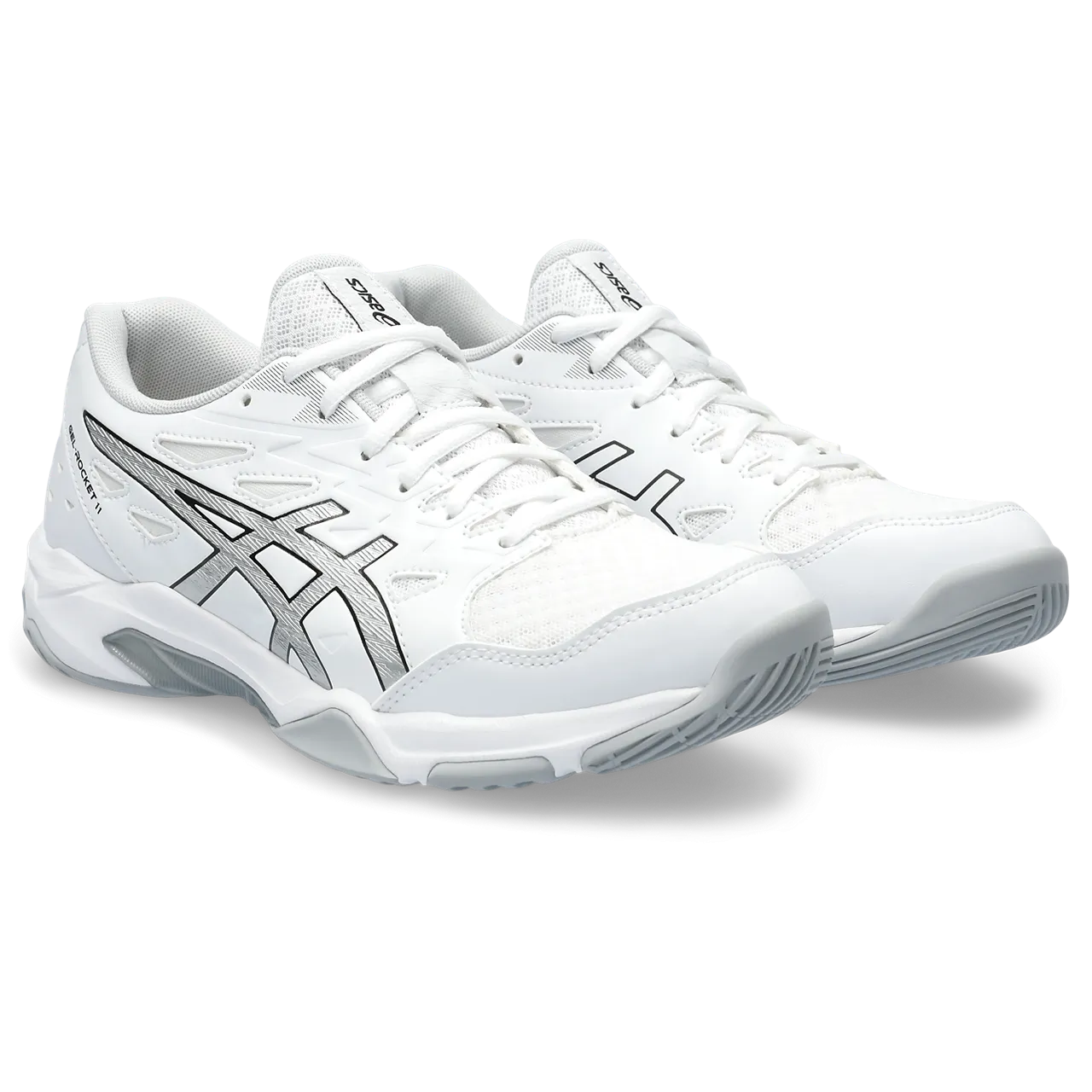 Asics Women's Gel Rocket 11 Indoor Court Shoes White Pure Silver