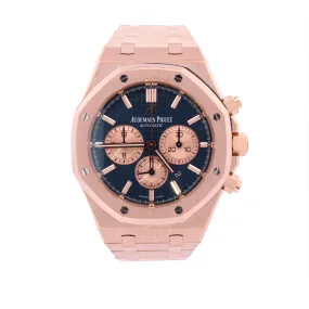 Audemars Piguet Royal Oak Rose Gold 41mm Blue Chronograph Dial Watch | Ref# 26331OR.OO.1220OR.01