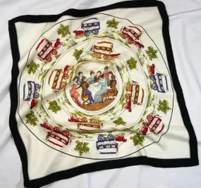 Authentic Vintage Hermes Silk Scarf Jeu des Omnibus et Dames Blanches Rare