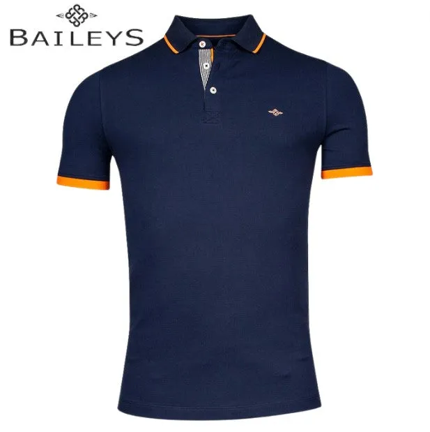 Baileys Tipped Collar Navy Polo Shirt Navy