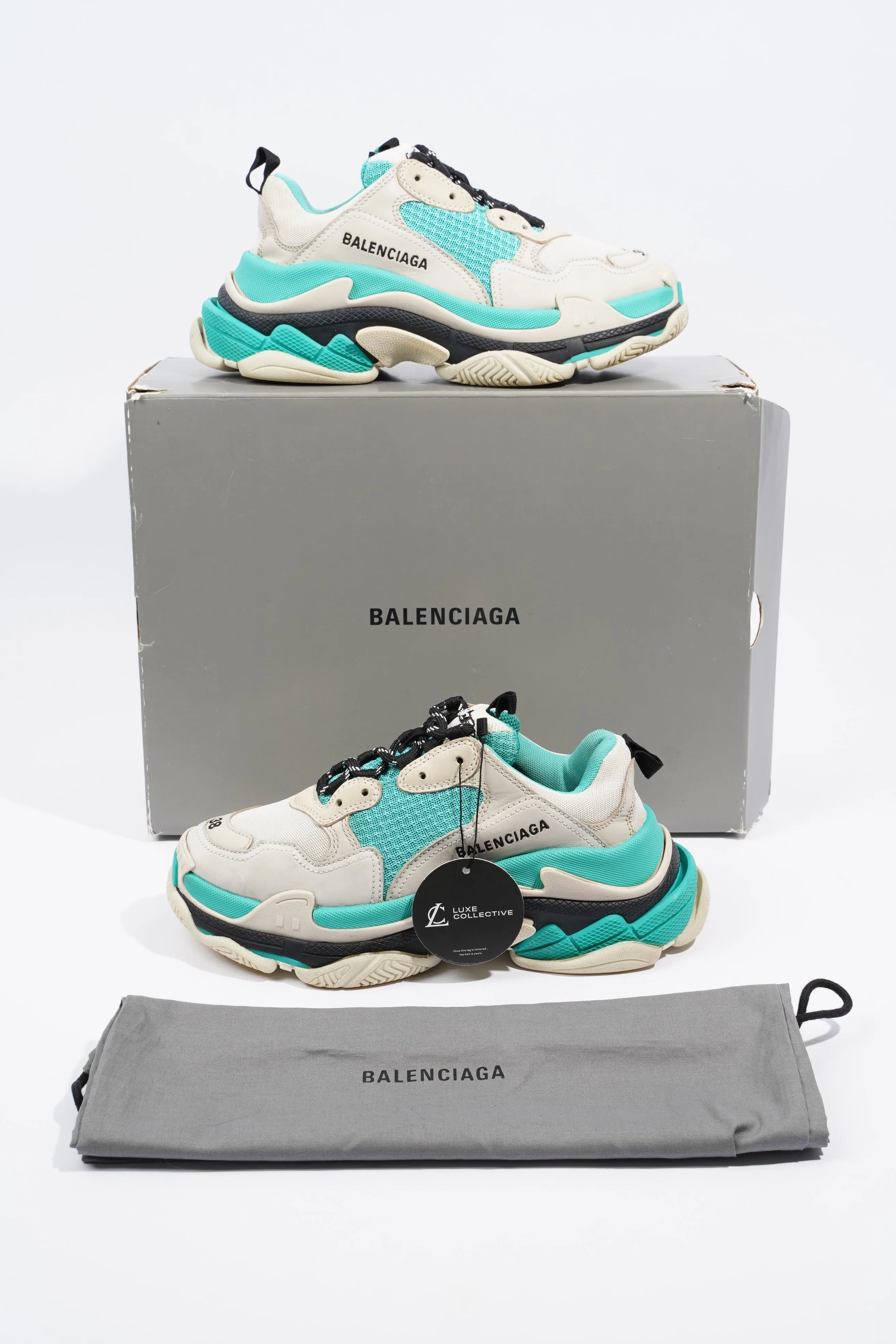 Balenciaga Triple S Grey / Mint EU 38 / UK 5