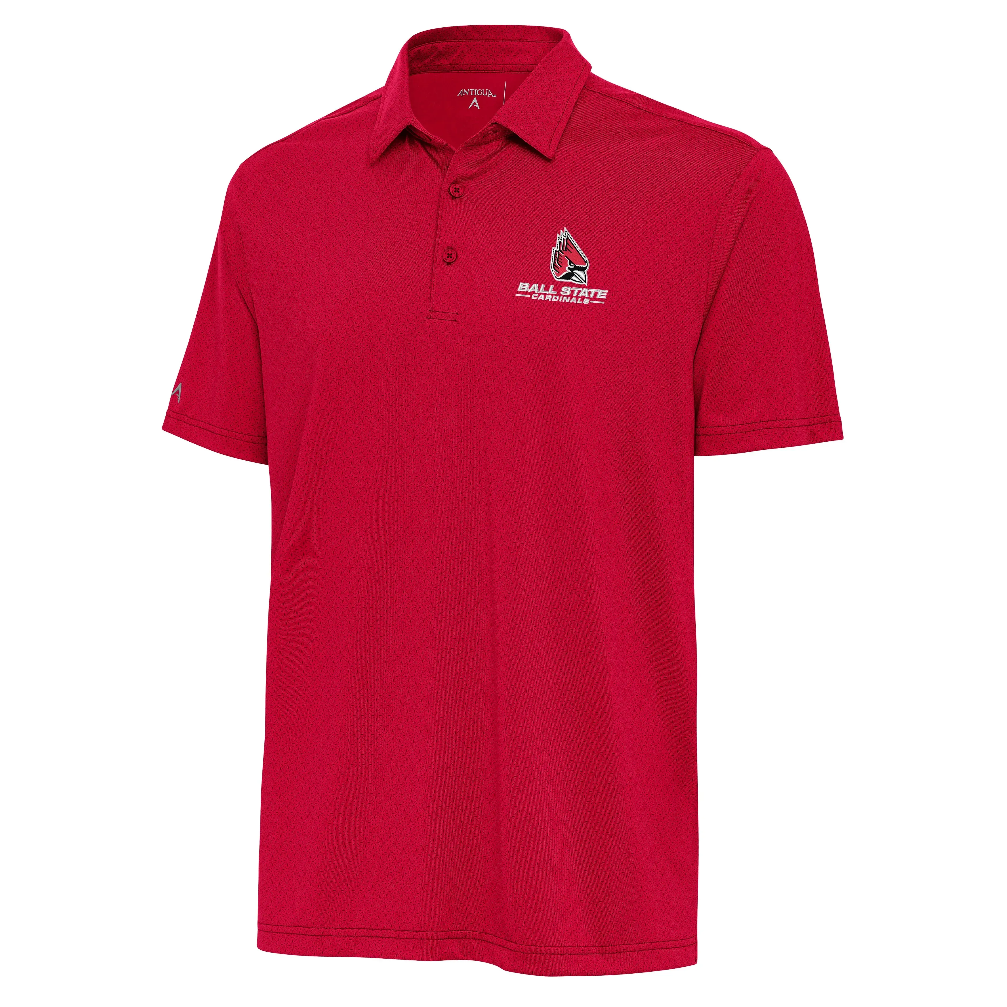 Ball State Cardinals Men's Antigua Red Textured Polo