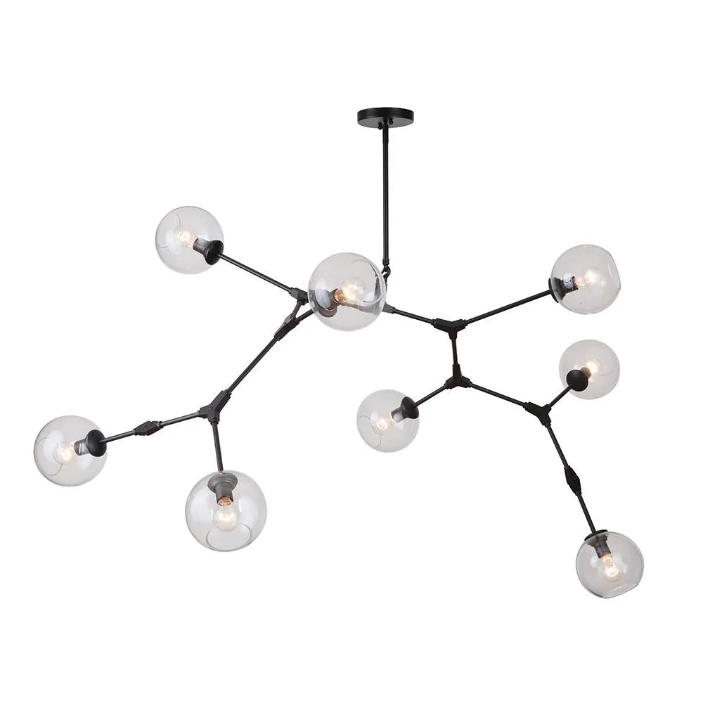 Baltic 8 Light Adjustable Chandelier - Black