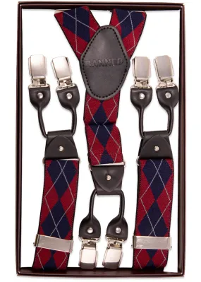 Banned Mens Timothy Rockabilly Braces 2 Closure Burgundy