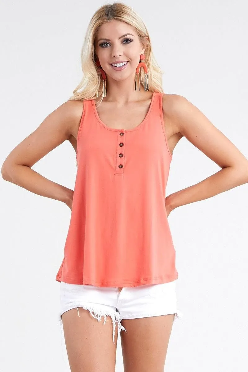 BASIC LOOSE FIT TANK TOP WITH BUTTON