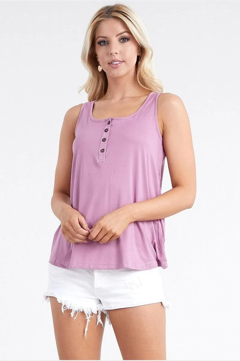 BASIC LOOSE FIT TANK TOP WITH BUTTON