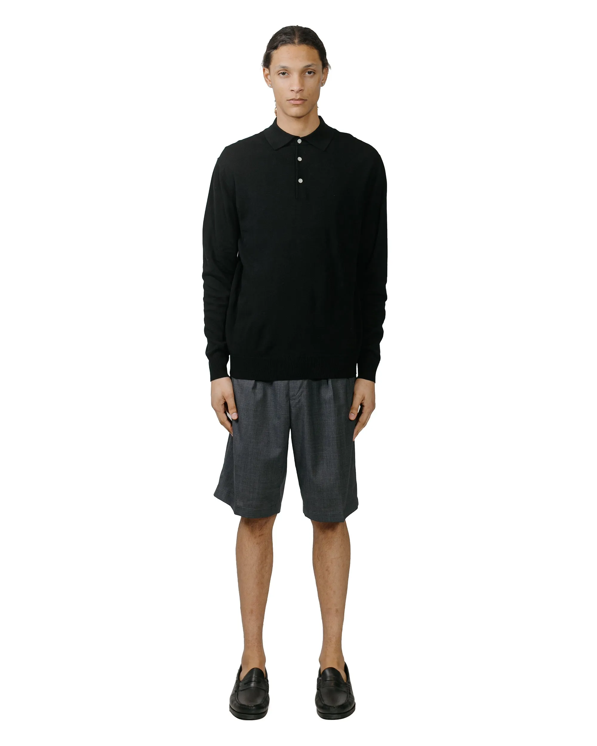 Beams Plus Knit Polo 12G Black