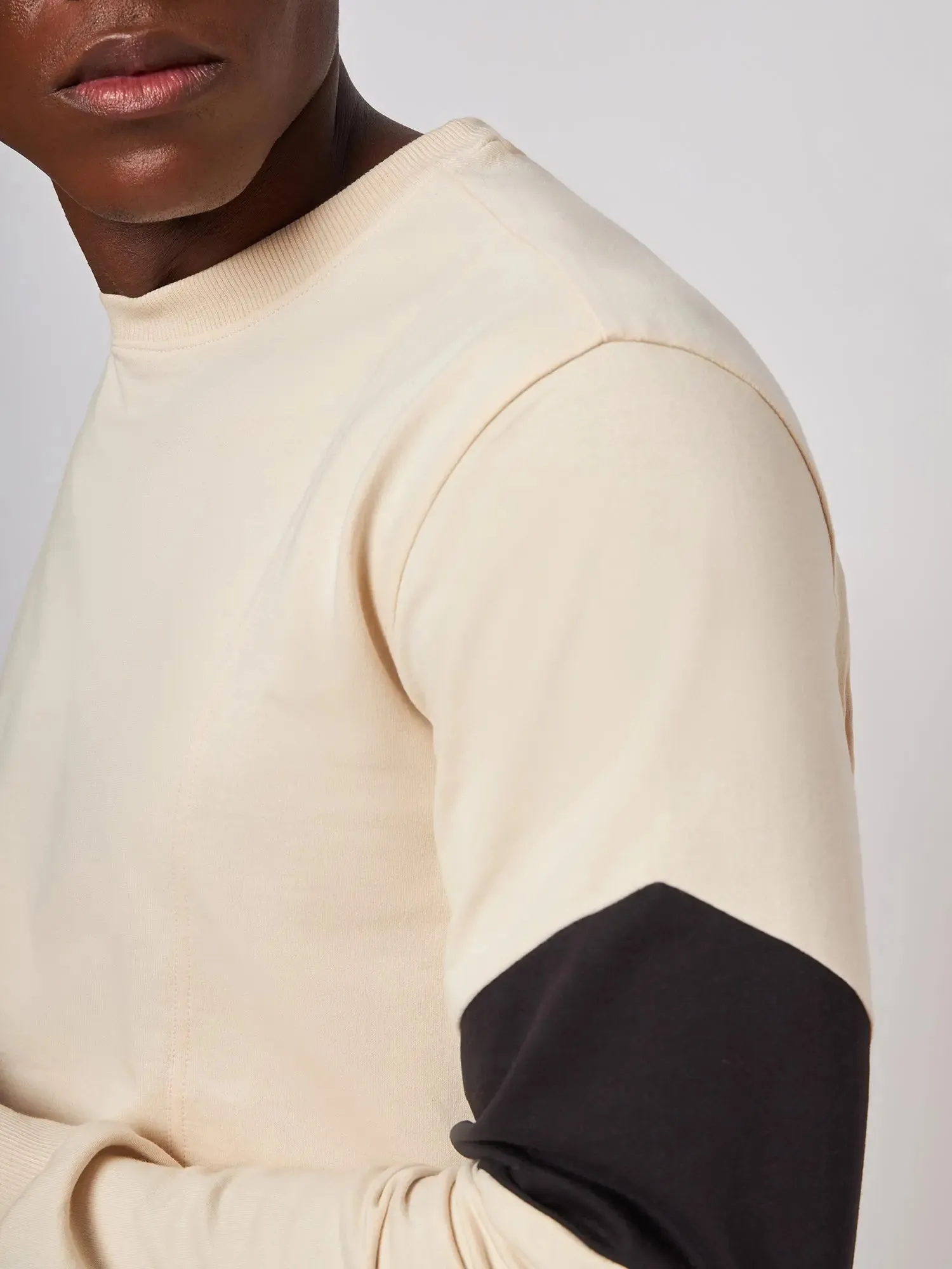 Beirut Beige and Black Patchwork Sweatshirt