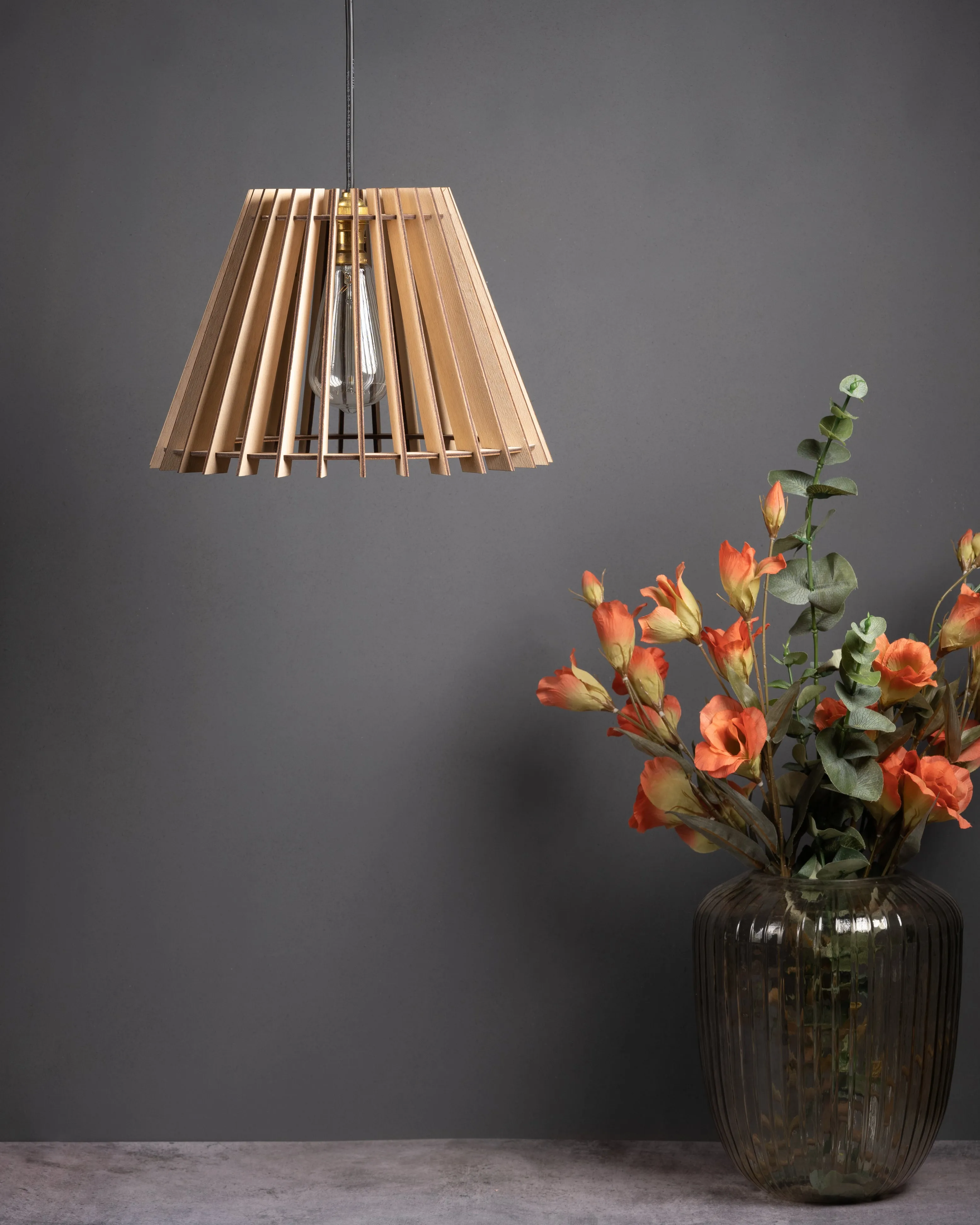 Benzor Birch Wood  Shade Pendent Lamp