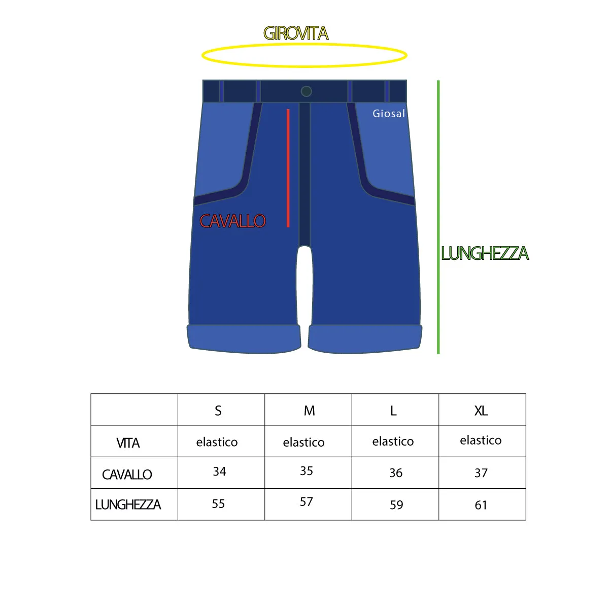 Bermuda Pantaloncino Uomo Uomo Corto Bianco Stampa Croce Elastico GIOSAL-PC1507A