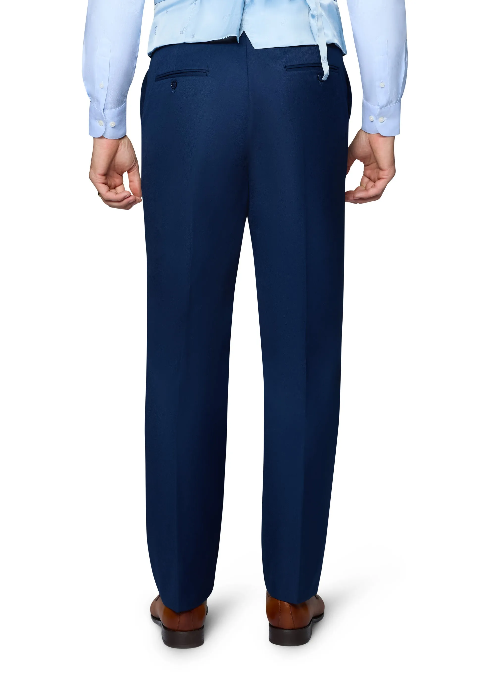 Berragamo Solid Slim Fit Pants - New Blue