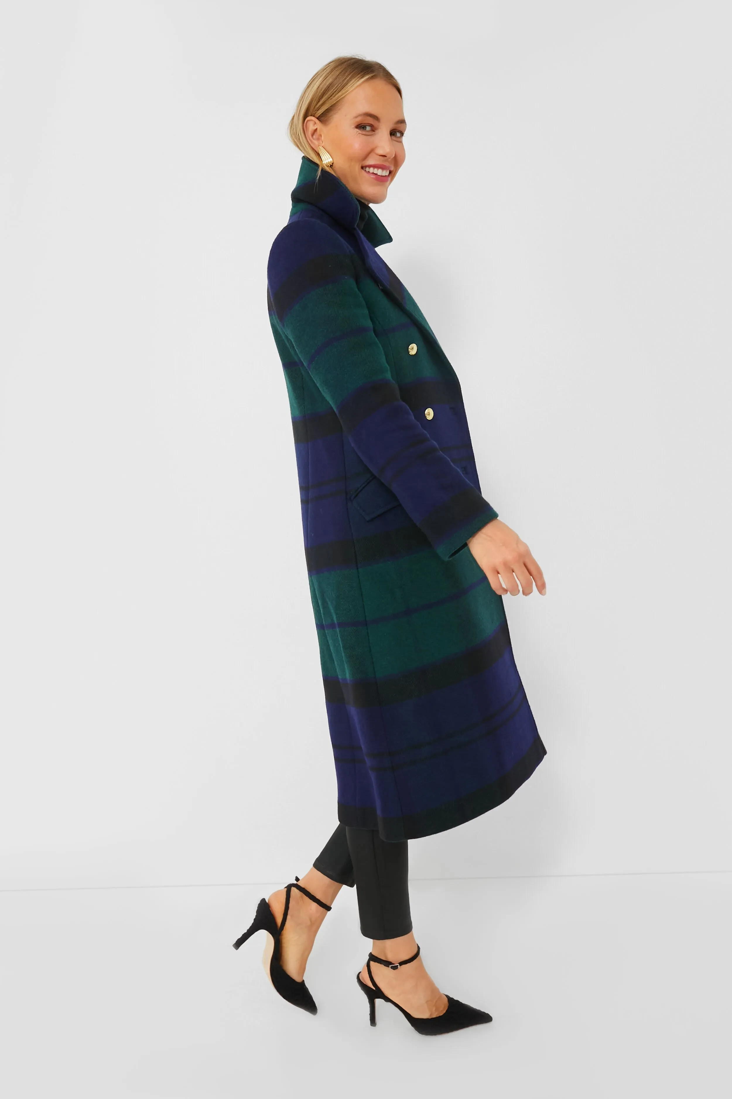 Black and Sage Tartan Marlene Wool Jacket