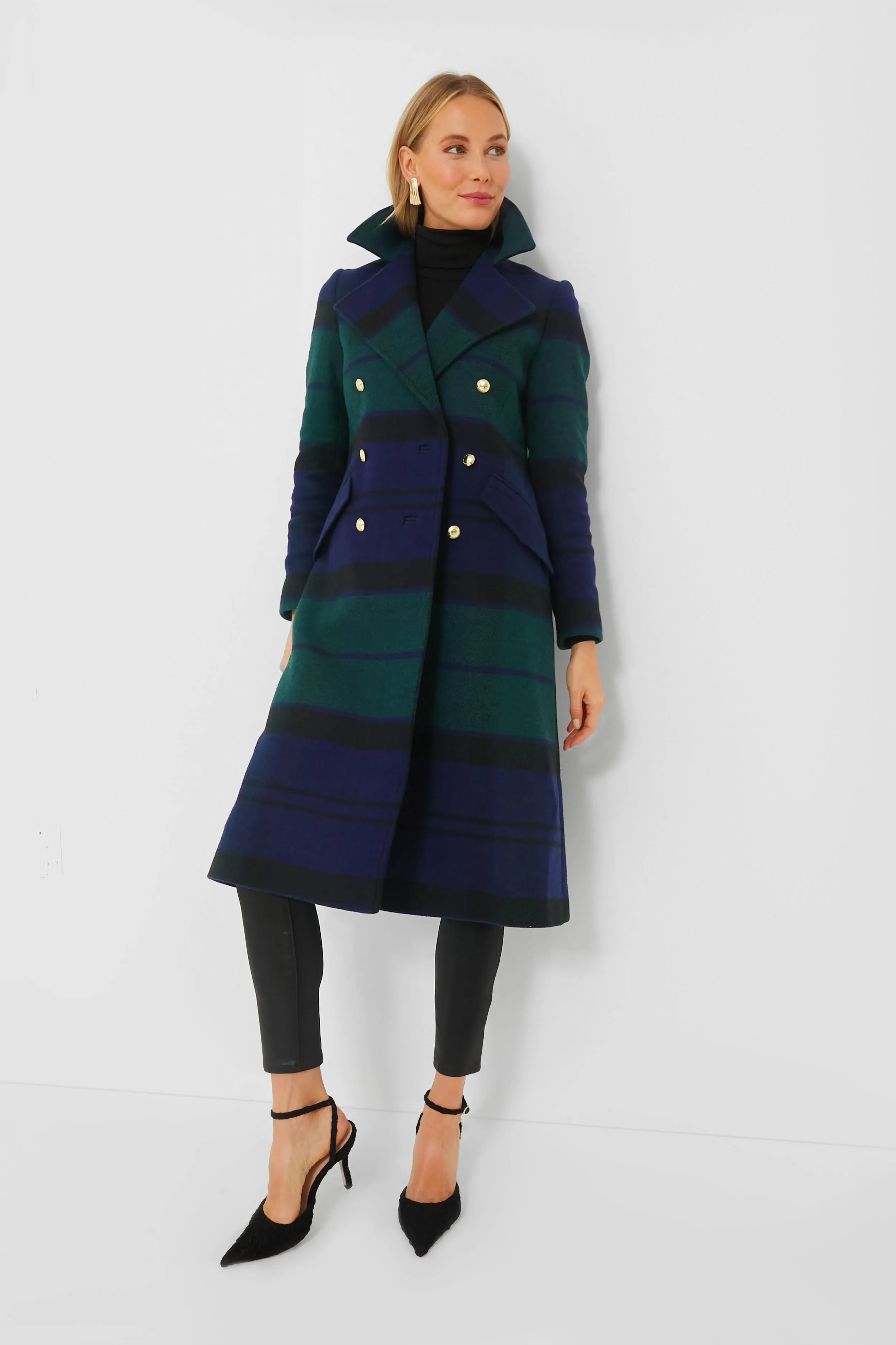 Black and Sage Tartan Marlene Wool Jacket