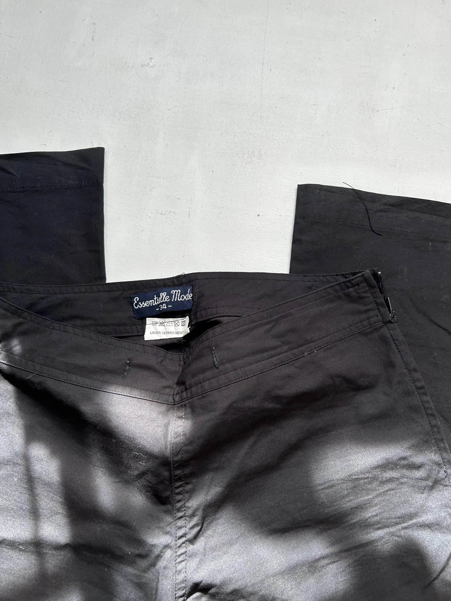 Black coton bootcut mid rise office pants (XS)