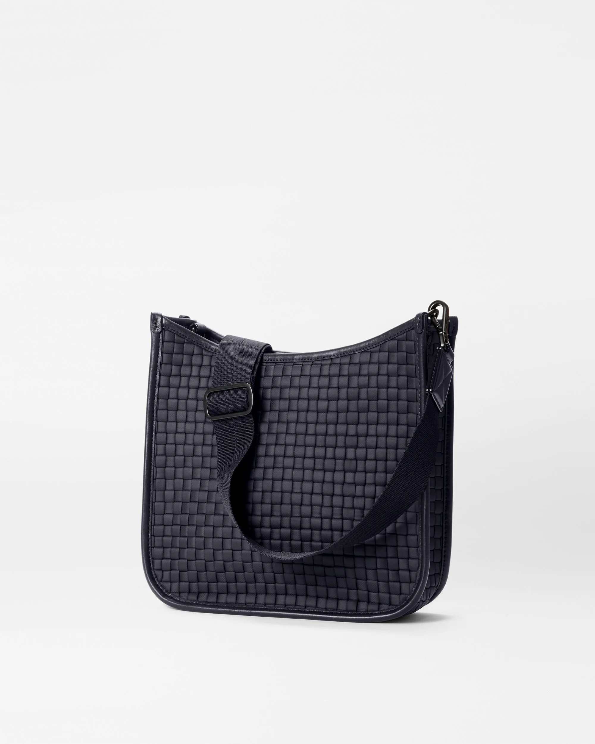 Black Woven Box Crossbody