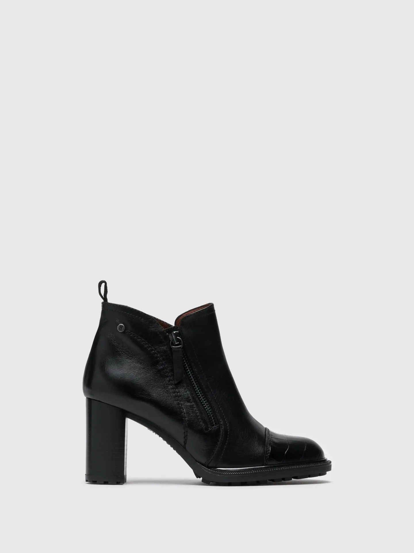 Black Zip up Ankle Boots