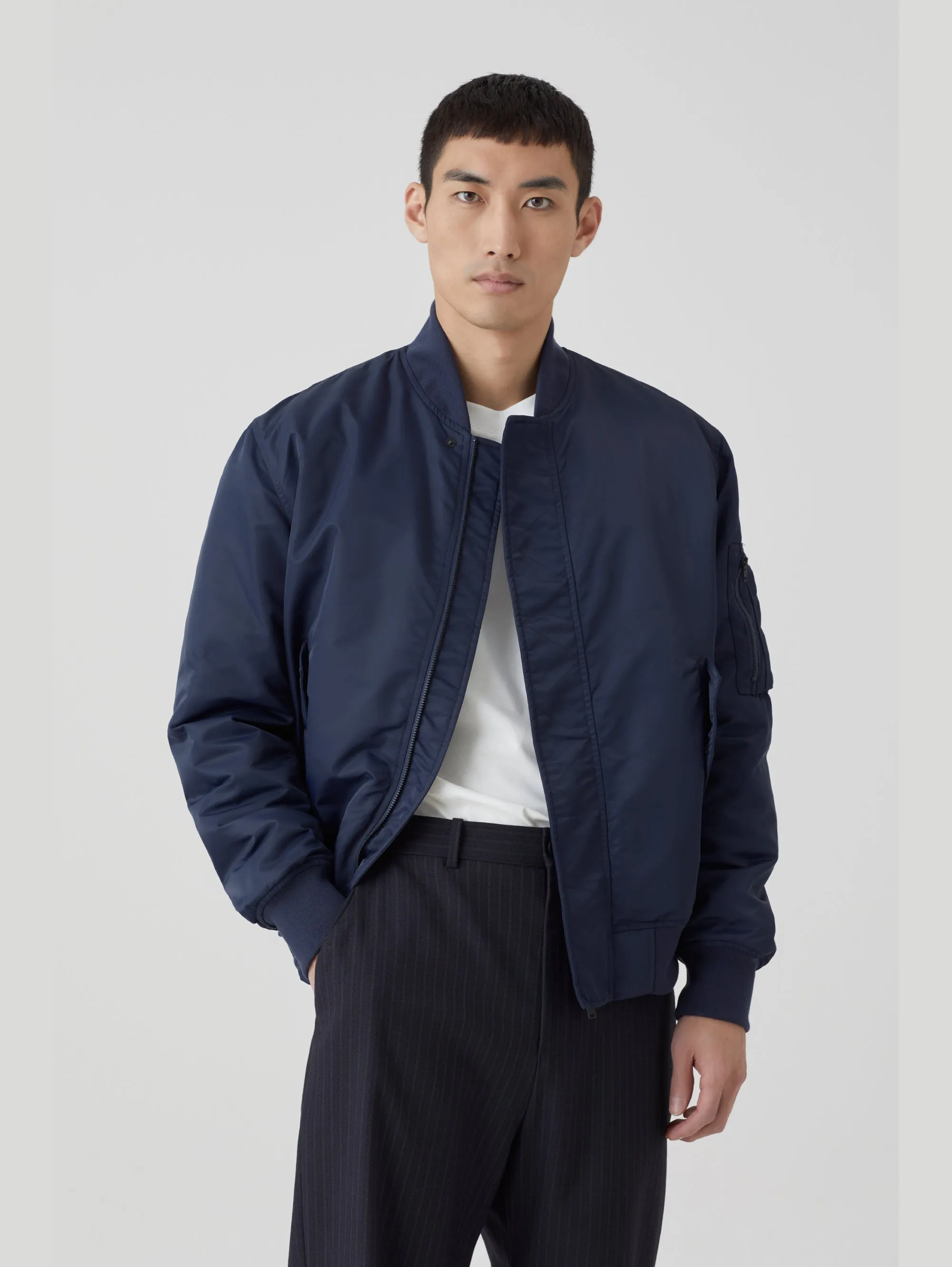 Bomber in Nylon Giapponese Blu