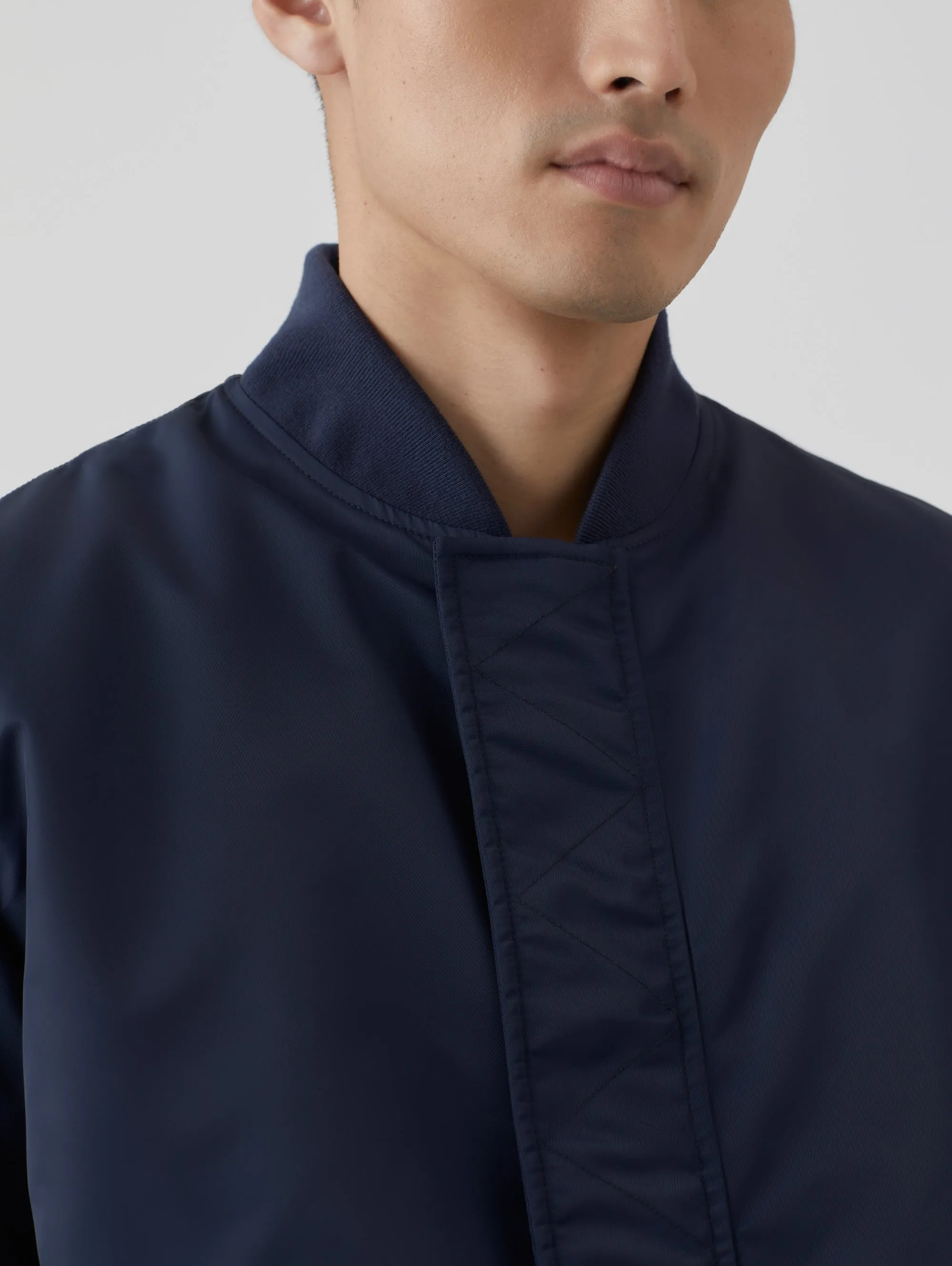 Bomber in Nylon Giapponese Blu