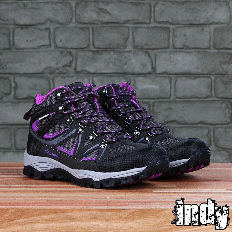 Botas Alaska Jade Waterproof Trekking Mujer Gris Violeta