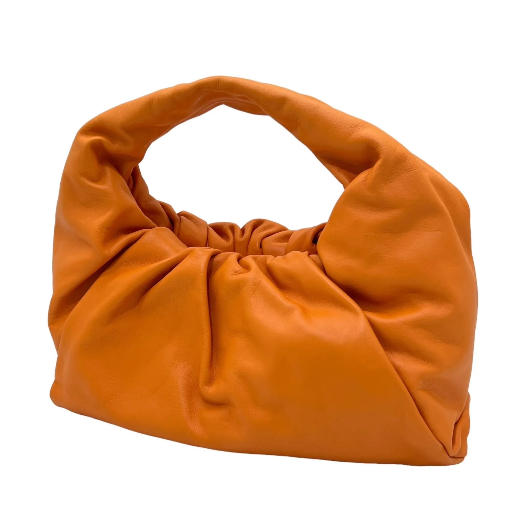 BOTTEGA VENETA BORSA SHOULDER POUCH GRANDE IN PELLE ARANCIONE