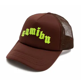 Brown - Neon Lime Ol' Sumibu Trucker Hat