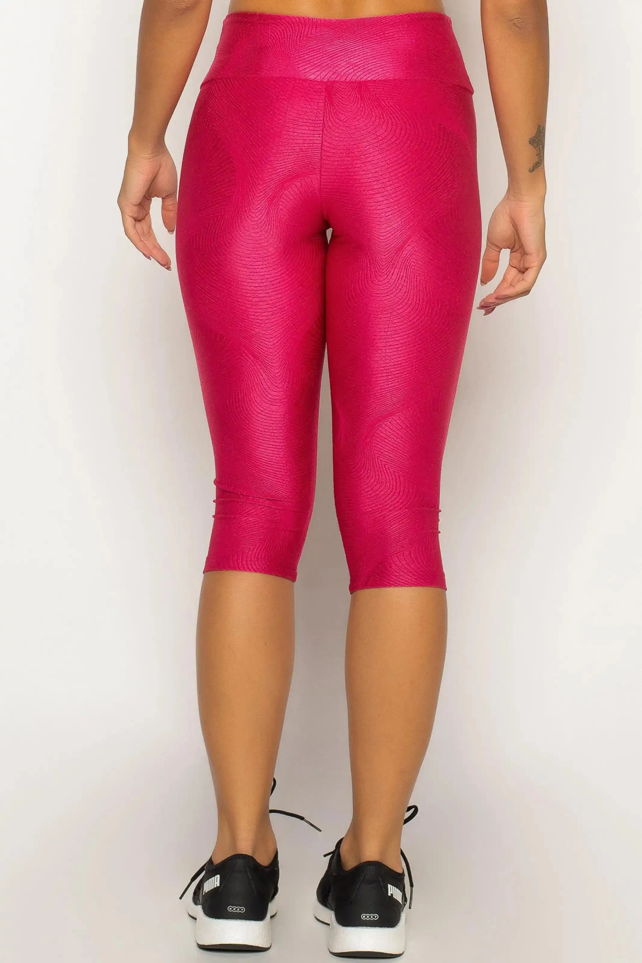 Calça Corsário Texturizada Rosa