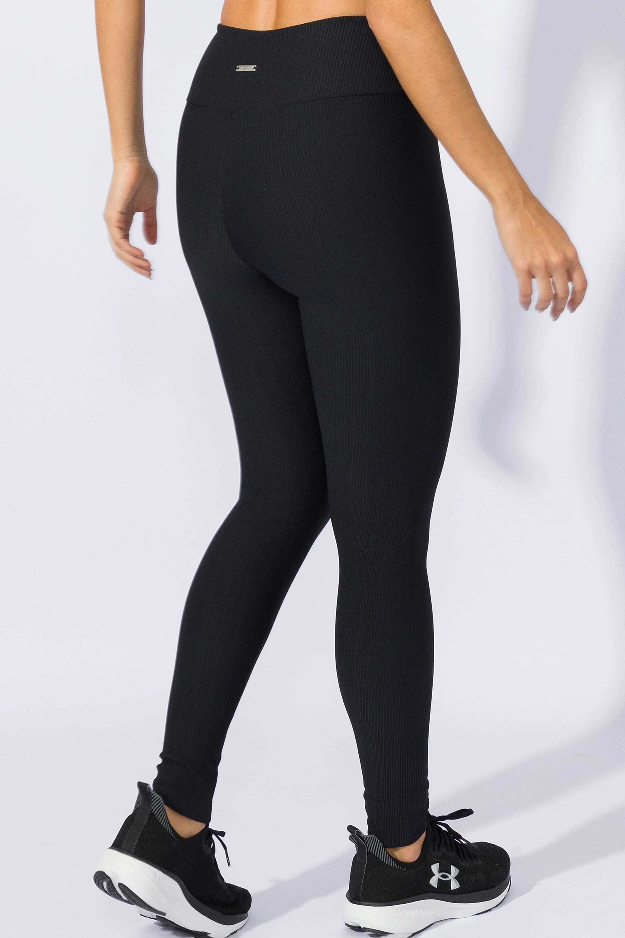 Calça Legging Canelada Preta