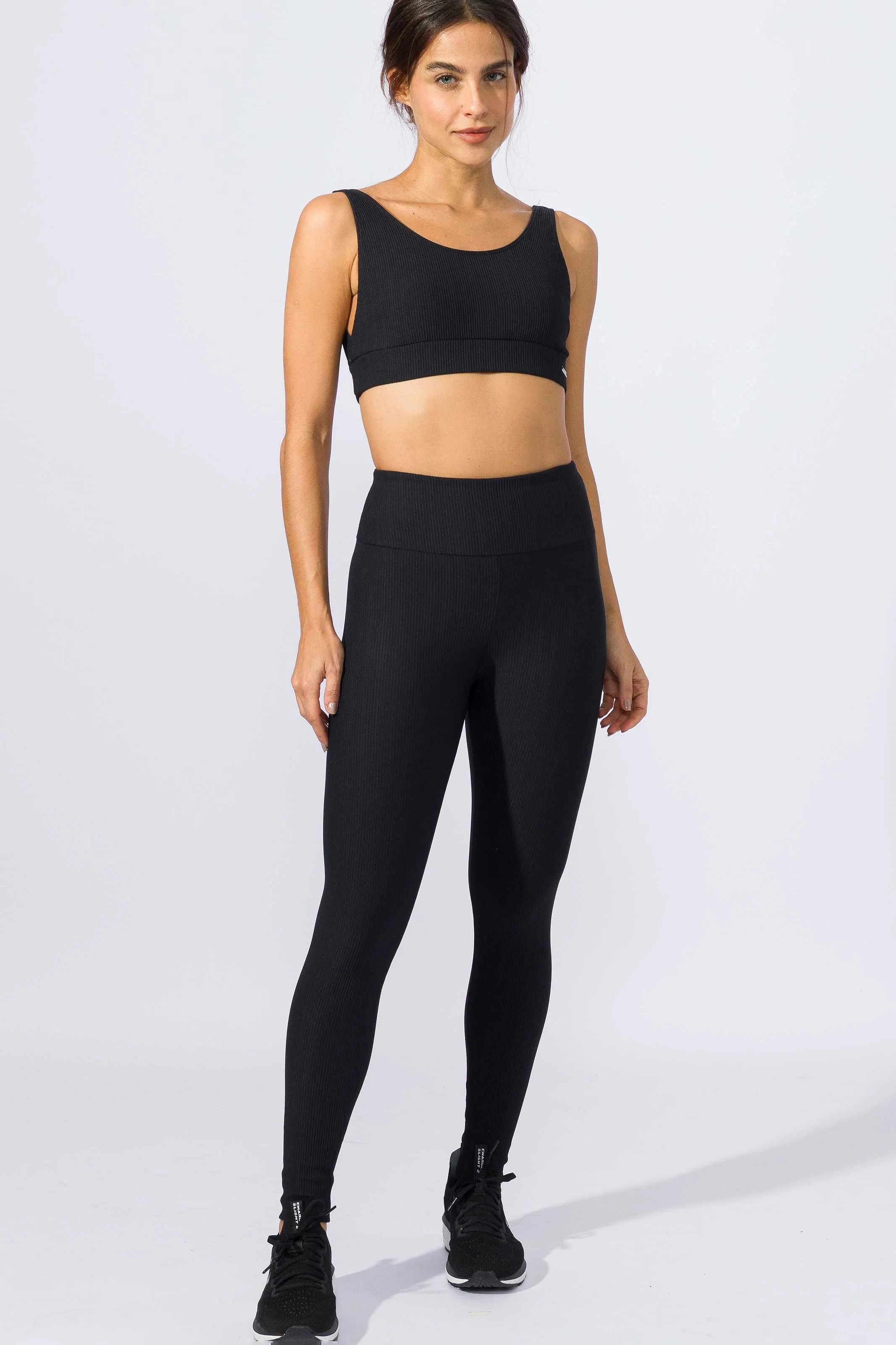 Calça Legging Canelada Preta