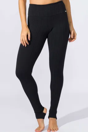 Calça Legging de Pezinho Texturizada Preta