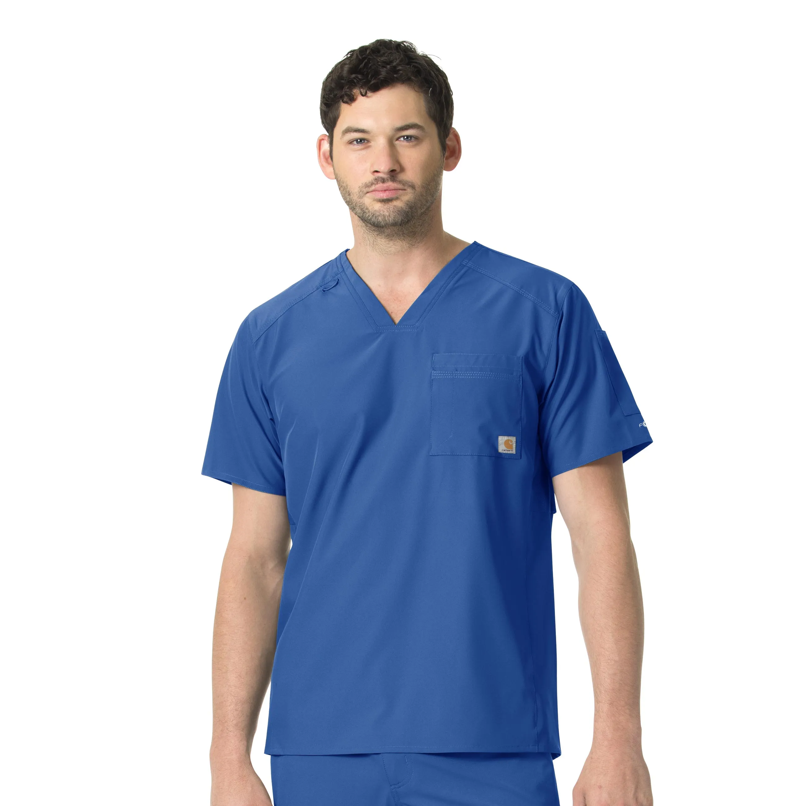 Carhartt Force Liberty Men's Twill Chest Pocket Scrub Top - Royal