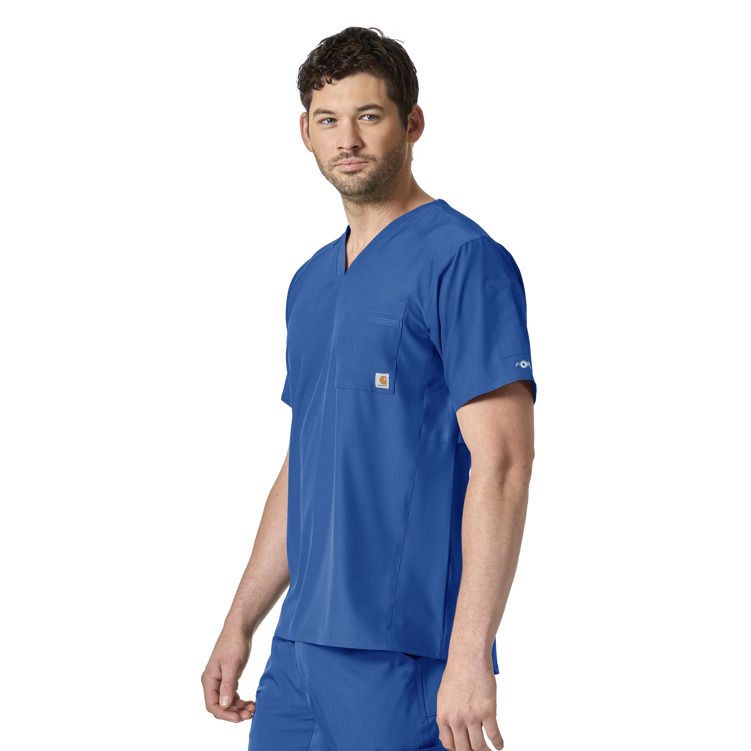 Carhartt Force Liberty Men's Twill Chest Pocket Scrub Top - Royal